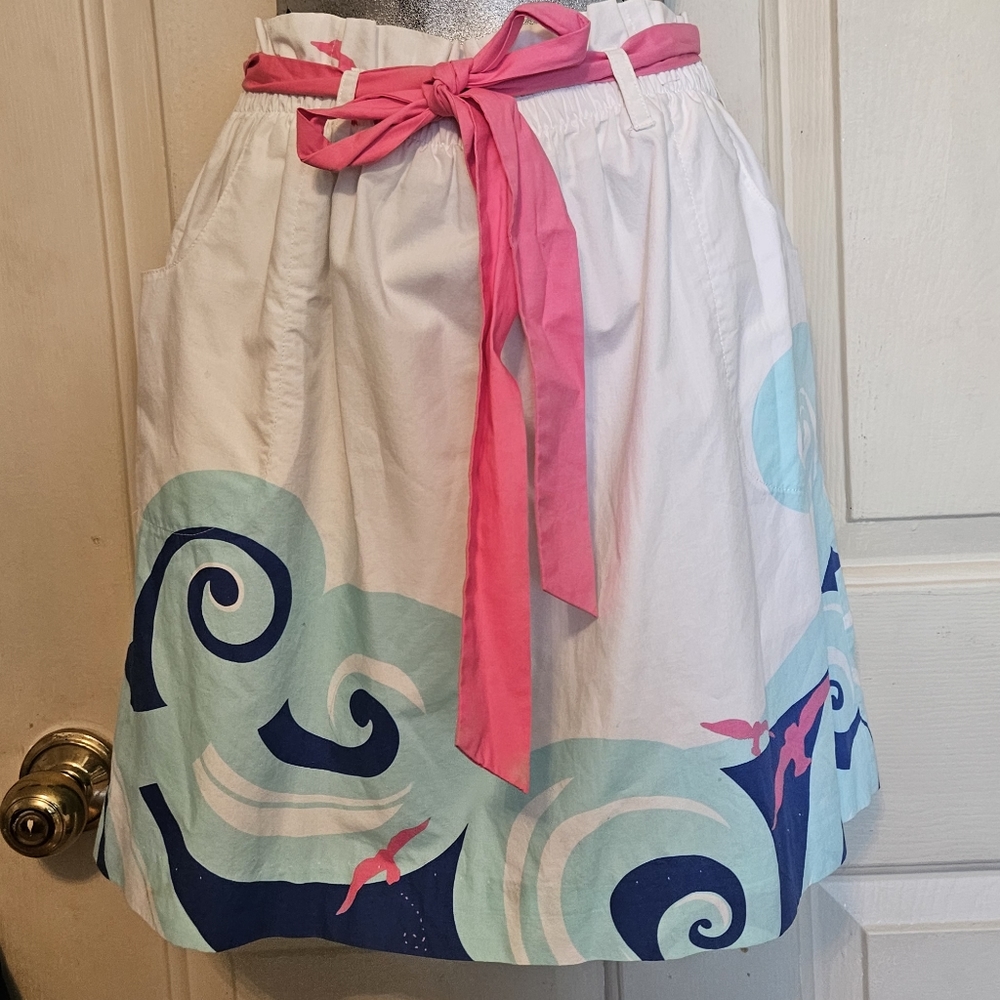 Lilly Pulitzer  Avery Ride the Wave Seagulls skirt - Picture 5 of 8